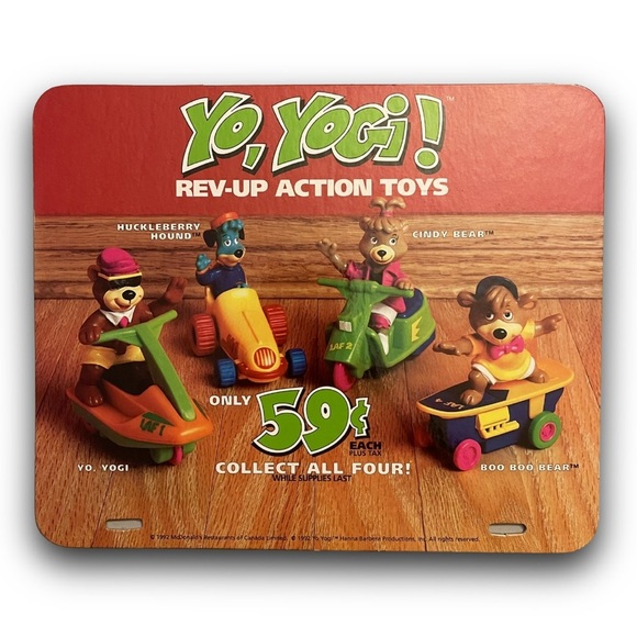 1992 McDonald's Yo Yogi! Happy Meal Translite Sign Advertisement Hanna Barbera - Picture 1 of 3